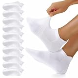 YouShow 10 Paar Sneaker Socken Herren Damen Kurz Sportsocken Atmungsaktive Baumwolle Laufsocken Weiß 39-42