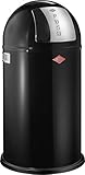 Wesco 175 831 Pushboy Abfallsammler 50 Liter schwarz 40 x 40 x 75.5cm (L/B/H), Edelstahl