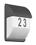 Trio Leuchten Außen Hausnummerleuchte Mersey 212160242, Aluminium Druckguss, Kunststoff Weiß, Exklusive 2 x E27, Anthrazit