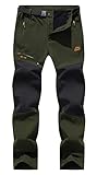 BenBoy Herren Wanderhose Wasserdicht Softshellhose Outdoorhose Winddicht Warm Gefüttert Skihose Snowboardhose Winter Trekkinghose,KZ1602-Armygreen1-L