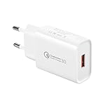 USB Ladegerät, 18W Quick Charge 3.0 Schnellladegerät, USB Stecker Ladestecker für Samsung Galaxy S7 S8 S9 S10 S20 S21 S22 S23 A13 A53/Note 8/9/10, iPhone, iPad, Xperia, HTC, Huawei, Nexus, Handy