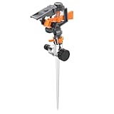Brandson - Gartensprinkler Rasensprenger Impulsregner - Kreis- und Sektorenregner - 3/4 Zoll - Rasensprenger mit Pulsation – rotierend – mit Schnellkupplung – große Flächen bis 200 m2