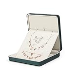 Dunkelgrüne Schmuckverpackung aus PU-Leder, Metall, Eisen, Embryo, Schmuck-Geschenk-Box, Antrags-Ring-Box, Halskettenbox (Farbe: Grün, Größe: 8,3 x 9,9 x 3,7 cm) (Grün 18 x 18 x 4,2 cm)