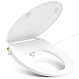 Toilettendeckel mit Bidet,YEAUPE PRO WC Sitze mit Absenkautomatik, nicht elektrisch, mit selbstreinigenden Doppeldüsen,separate Rückseite und weibliche Reinigung (Oval) 44,3 * 37,1 * 8,3CM