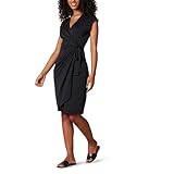 Amazon Essentials Damen Klassisches Wickelkleid mit Flügelärmeln (erhältlich in Übergröße), Schwarz, L