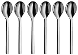 WMF Nuova Tee-/ Kaffeelöffel Set 6-teilig, 13,5 cm, Teelöffel Cromargan Edelstahl poliert, Dessertlöffel glänzend, spülmaschinengeeignet, Silber