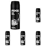 Axe Bodyspray Black Deo ohne Aluminium sorgt 48 Stunden lang für effektiven Schutz vor Körpergeruch 150 ml (Packung mit 5)