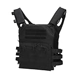Taktische Weste für Damen und Herren, leichte Airsoft-Brusttrage, Allzweck-Jagdweste für Outdoor, Paintball, Schießen, Kriegsspiel, Airsoft-Kleidung, Schwarz , Einheitsgröße