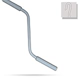 markiso Markisenkurbel 140 cm Grau – Kurbel für Markise mit Fleischerhaken – Kurbelgestänge Pulverbeschichtet, Rostfrei, Ergonomische Griffe, Freilaufend für Leichte Bedienung
