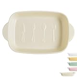 Keramik-Porzellan-Backformen für Ofen, große Lasagneform, Ofenform, rechteckig, tiefes Backblech, Bräter, Rosa, 24 x 15 x 4,5 cm, 700 ml