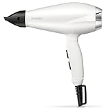 BaByliss Speed Pro 2000W Haartrockner – Professioneller AC-Föhn, Hergestellt in Italien, Leicht und mit Anti-Frizz Ionen-Technologie, 3 Temperatur- und 2 Geschwindigkeitsstufen, Weiß, 6704WE