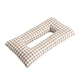 Sharplace Ohrlochstechen-Kissen, Nackenstütze zum Tragen von Ohrringen, maschinenwaschbar, bequem, atmungsaktiv, rechteckiges Kissen mit Ohrloch, Braun