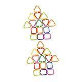 DIKACA 70 Stück Teiliges Geometrische Greifringe Motorikförderndes Aktivitätsspielzeug Für Neugeborene Kleinkinder Zum Aufhängen An Kinderwagen Hochstuhl