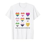 You Are Safe w/ Me Tee LGBT LGBTQ+ Regenbogen Flagge Pride Heart T-Shirt