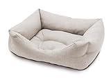 Croci Hydro Hundebett für Hunde, wasserdicht, wasserabweisend, aus Stoff, waschbar, leicht zu reinigen, rechteckig, Beige, 90 x 70 cm