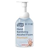 Tork Händedesinfektionsschaum, sanft zur Haut, 1 × 300 ml Desinfektionsmittel, 511102