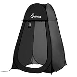 WolfWise Pop-Up Duschzelt Camping & Umkleidezelt – Kompakt & Leicht 2kg mit Tasche, Schneller Aufbau, WC- und Privatzelt, Wasserfest, UV-Schutz, Outdoor, Strand, Wandern, Schwarz