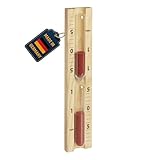TFA Dostmann Analoge Sauna Sanduhr 15 Minuten, 40.1058.11, aus hitzebeständigen Materialen Kiefer und Glas, perfekt als Sauna-Zubehör, roter Sand, braun