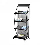 Stehender Zeitschriftenständer und Zeitungshalter, vertikale Broschüre und Prospekte für Büro, Zuhause und Einzelhandel, stilvolle schwarze Literatur-Display-Aufbewahrungslösung