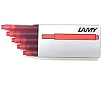 LAMY T 10 Tinte 825 – Tintenpatrone mit großem Tintenvorrat in der Farbe Rot für alle Lamy Patronenfüllhaltermodelle – 5 Stück / 1,25 ml