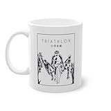 Triathlon Chinese Hanzi Training Profi Kaffeetasse | Triathlonrad Triathlet Triathlon Tasse Weiß (04902B)