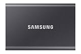 Samsung Portable SSD T7, SSD 1 TB, USB 3.2 Gen.2, 1.050 MB/s Lesen, 1.000 MB/s Schreiben, Externe SSD-Festplatte für iPhone 15 und neuer, Mac, PC, Smartphone und Spielkonsole, Grau, MU-PC1T0T/WW