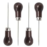 Yinluluna Kratzahle, Kürbisform, Holzgriff, Ahle zum Nähen, Stanzen, Lederhandwerkstuch oder DIY handgefertigt (1 Kürbis), 4 Stück