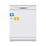 Midea SF 3.60NW PRO Geschirrspüler, 14 Maßgedecke, Spülmaschine mit WLAN, Geschirrspüler Freistehend Unterbaufähig, 5 Reinigungsmodi, 47 dB, 3/6/9h Startzeitvorwahl, Weiß