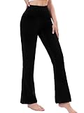 Chasehot Bootcut Jeans Damen, High Waist Stretch Jeggings Damen mit 4 Taschen Jeanshose zum Anziehen Schlaghose Jeans,Noir-M-31