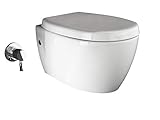 Aqua Bagno | Taharet Toilette mit Dusch-WC, Toilette mit Bidet-Funktion/Duschfunktion, Hänge-WC, Wand-WC | 51 cm lang