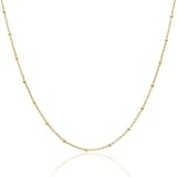 MIORE Schmuck Damen, Collier Kette Damen, 18K Vergoldete Kette Silber 925, Ankerkette, Silberkette Frauen 925 Ohne Anhänger, Halskette 46cm, Allergenfrei & Handgemacht in Italien
