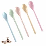 5 Stück Eierlöffel Kunststoff Bunt Kunststofflöffel Melamin Eislöffel Anti Tropfen Langer Griff Löffel Für Imitation Porzellan Geschirr