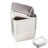 Lawnoval Frischhaltedosen aus Edelstahl, luftdicht, 10er Set, für Küchenorganisation, Meal Prep und Einfrieren von Babynahrung, Mikrowellen- und Spülmaschinenfest, Silber