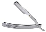 EWANTO Rasiermesser klassisch aus Edelstahl Silber Faltbare Klinge Herren Rasierer Pflege Nassrasur Bartmesser Handrasur Cut Throat Klassik