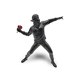 LAIX Banksy Skulptur Wut, Der Blumenwerfer, 21,5 cm - Eine Exklusive Ergänzung für Graffiti, Street Art, Urban Art und Pop Art Sammler und Enthusiasten