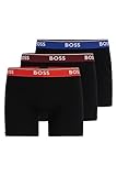 BOSS Herren BoxerBr 3P Power Dreier-Pack eng anliegende längere Boxershorts aus Stretch-Baumwolle mit Logos am Bund Schwarz XL