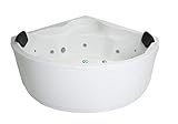 Whirlpool Badewanne Verona Basic MADE IN GERMANY 135 x 135 x 66,5 cm Ausführung rund mit 13 Massage Düsen + LED Beleuchtung Eckwanne rechts links Eckbadewanne günstig (Ohne Armaturen)