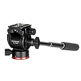 Koolehaoda Videokopf Stativ Klein Fluidkopf Pan Tilt Head mit Schnellwechselplatte für Arca Swiss für Kompakte Videokameras, DSLR-Kameras und Stativ, 3kg Tragkraft