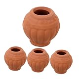 Abaodam 4 Stück Mini Terracotta Töpfe Kleine Blumentöpfe für Sukkulenten Vintage Design für Schreibtisch und Robustes Keramikmaterial Praktisch für Pflanzen und Deko
