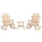 QJBSAVVA 3-TLG. Garten-Lounge-Set Fichte Massivholz 69 x 96 x 101 cm Schaukelstühle & Beistelltisch Modernes Design Robust und Langlebig für Balkon Terrasse und Garten
