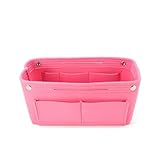 LHSJYG Bag Organizer Multi-Pocket Felt Insert Bag Makeup Handbag Organizer Travel Inner Purse Portable Cosmetic Bags Storage Tote Make Up Storage Bag.(Pink)