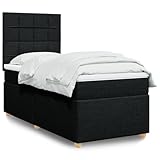 Juroupi Boxspringbett mit Matratze Schwarz 90x190 cm Betten Bett Mit Matratze Bett Boxspringbett Schlafzimmer MöBel Stoff - 3291137