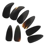 minkissy 8 Stück Teiliges Guzheng Nagel aus Natürlichem Horn Professionell Geformte Fingerplektren mit Doppelbogen Langlebig und Glatt für Guzheng Pipa Bass und Gitarren Spiel