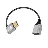 HuaLiSiJi HDMI Verlängerungskabel Kurz 4K@60Hz HDMI Stecker auf Buchse Kabel Geflochtenes Nylon, 24K Vergoldete Anschlüsse Metallgehäuse Aus Aluminium für Computer (Rechts Gewinkelt, 0.2 m)
