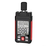 Yuanpgky Schallpegelmessgerät HT602A mit LCD-Display, digitales Geräuschmessgerät für Umgebungs- und Feuchtigkeitsmessung, 30-130dBA Reichweite, A Gewichtung, FAST/SLOW Modus