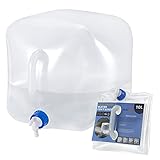RISEPRO Faltbarer Wasserbehälter mit Zapfen, 2,6 Gallonen (10L) BPA-freier Wasseraufbewahrungskrug Wasserflasche für Outdoor-Camping, Wandern & Notfall-Überlebens-Kit, faltbar tragbar