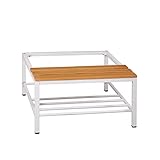 Schrank & Stuhl Unterbausitzbank | Untergestell Garderobensitzbank mit Schuhrost Spinde, Umkleide- und Schließfachschränke (90 cm breit)