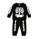 MNSWR Taschen Kindergeburtstag Neugeborenes Baby Jungen Mädchen Langarm Cartoon Print Sweatshirt Bluse Tops Patchwork Hosen Hosen Kleidung Set 2 STÜCKE Outfits Jungen Kleidung 74 (Black, 12-18 Months)