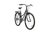 Probike 26 Zoll City Fahrrad Urban Cityräd Shimano 6-Gang Damen, Herren, Mädchen, geeignet ab 155 cm - 175 cm (Schwarz glänzend)