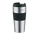 THERMOcafé by THERMOS TC THERMO PRO 0,40l, stainless steel mat, Kaffeebecher to Go Thermo aus Edelstahl, 4h heiß & 8h kalt, schwappsicher mit Grip Zone für Uni, Schule, Büro
